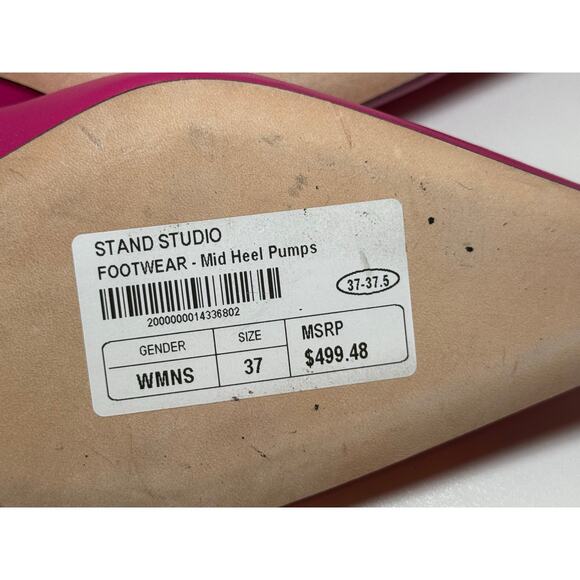 HES1  NWT STAND STUDIO Sasha Slingback Pump Heels Bubblegum Pink Women's EU 37 - Picture 6 of 6